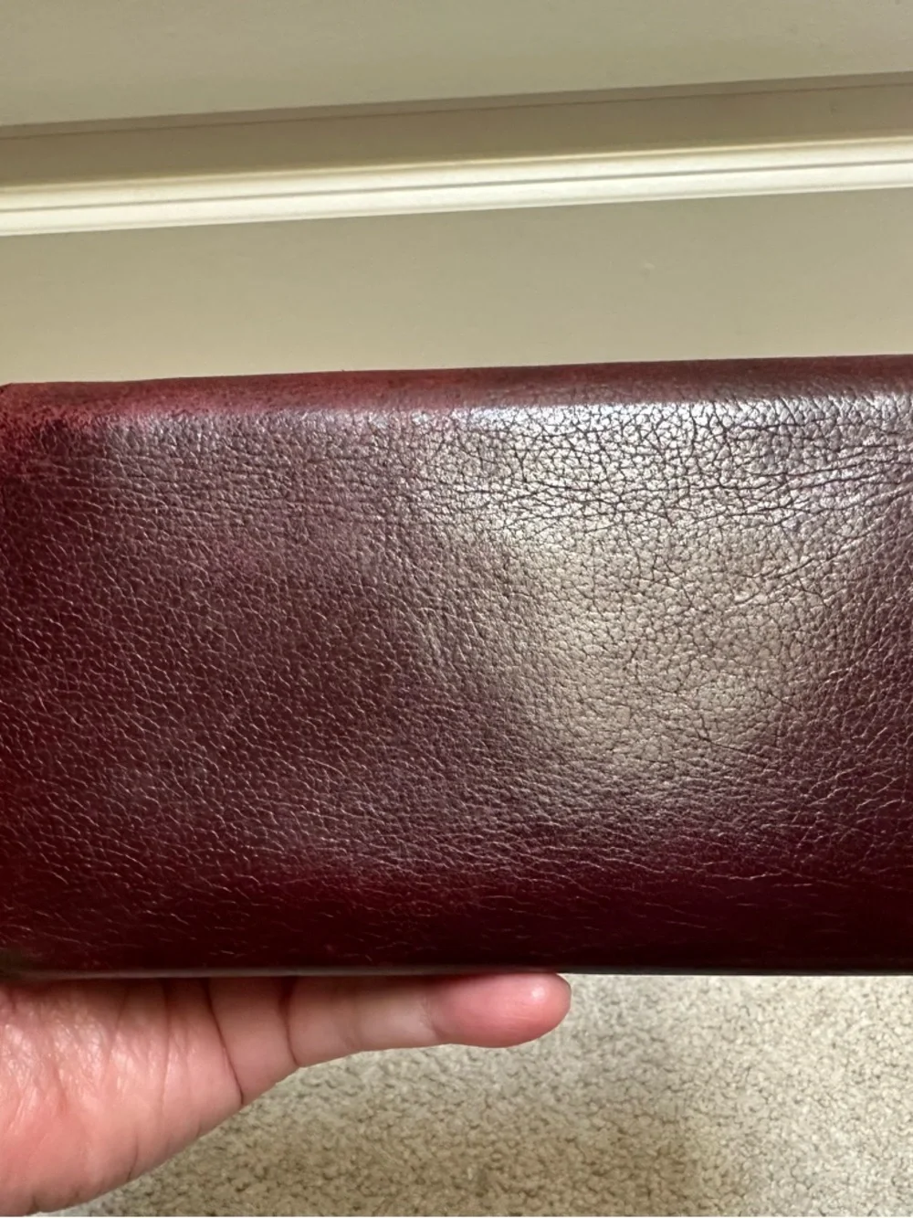 Authentic Celine Burgundy Leather Satchel with Bonus Long Wallet - Picture 13 of 16